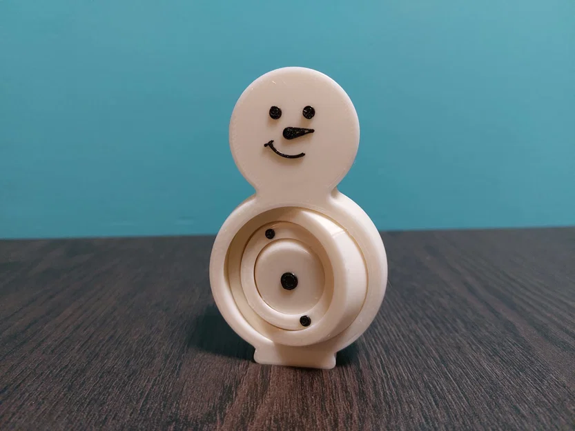 Snowman Ring Figdet – Fidget nhiều vòng hình người tuyết (print in place) - Image 2