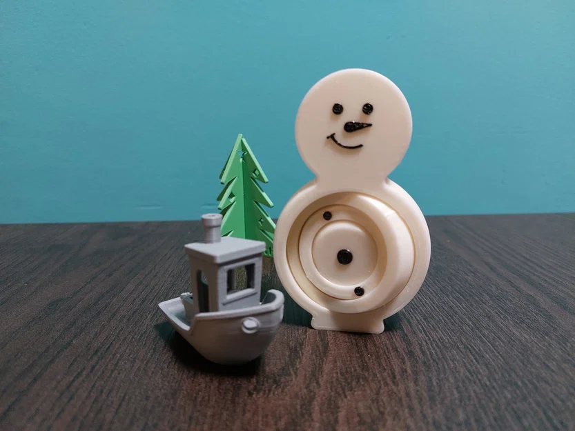 Snowman Ring Figdet – Fidget nhiều vòng hình người tuyết (print in place) - Image 3