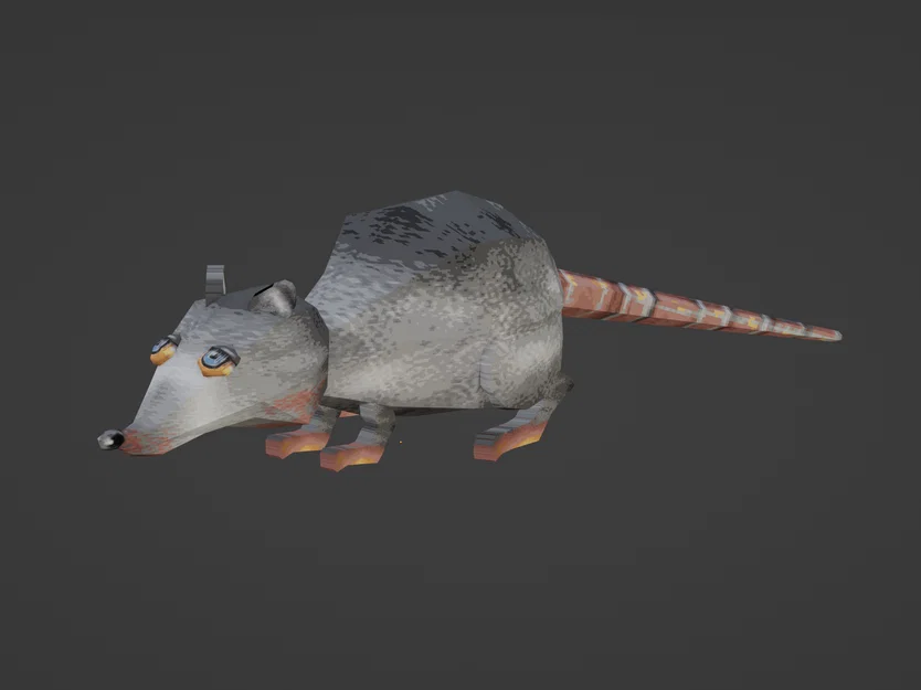 Mô hình chú chuột 3D phong cách Low-poly (Rat Movie Rat) - Image 1