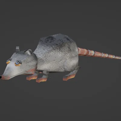 Mô hình chú chuột 3D phong cách Low-poly (Rat Movie Rat)