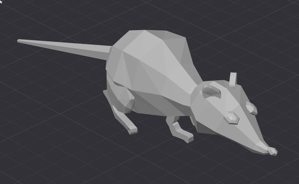 Mô hình chú chuột 3D phong cách Low-poly (Rat Movie Rat) - Image 2