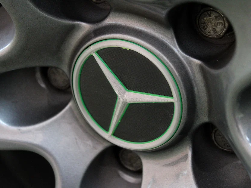 Nắp chụp mâm ALUTEC 64mm | Bản trơn & logo Mercedes - Image 1