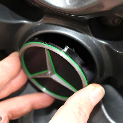 Nắp chụp mâm ALUTEC 64mm | Bản trơn & logo Mercedes