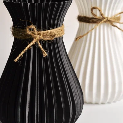 Bình hoa trang trí 3D tối giản (Decorative Vase Black and White)