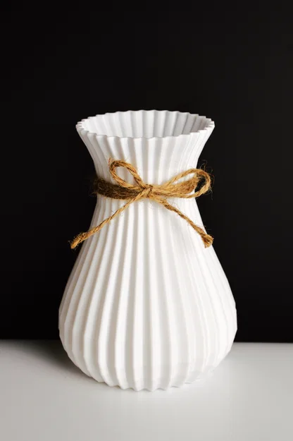 Bình hoa trang trí 3D tối giản (Decorative Vase Black and White) - Image 3