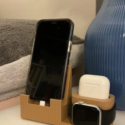 Trạm Sạc Đa Năng Cho iPhone, Apple Watch và AirPods In 3D