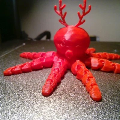 Bạch tuộc Giáng sinh (Christmas Octopus) in 3D đáng yêu