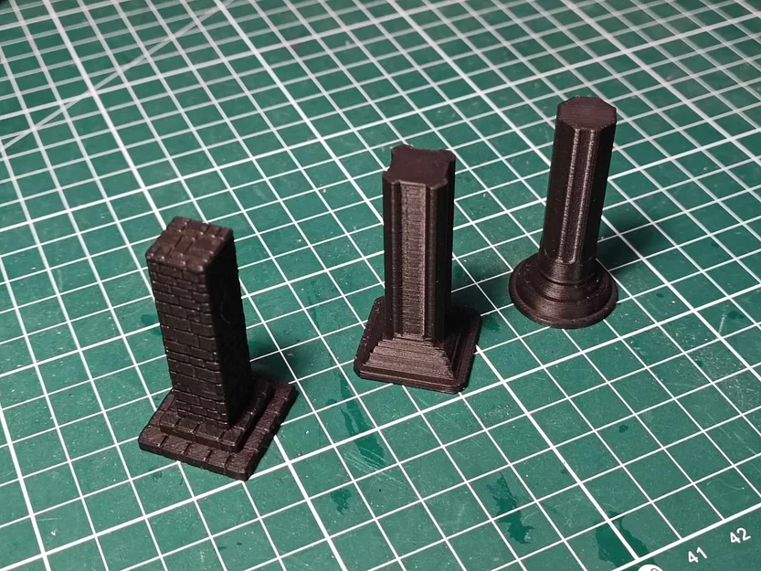 Bộ mẫu cột trụ TTRPG 3D - Tối ưu cho sa bàn 1x1 inch - Image 1
