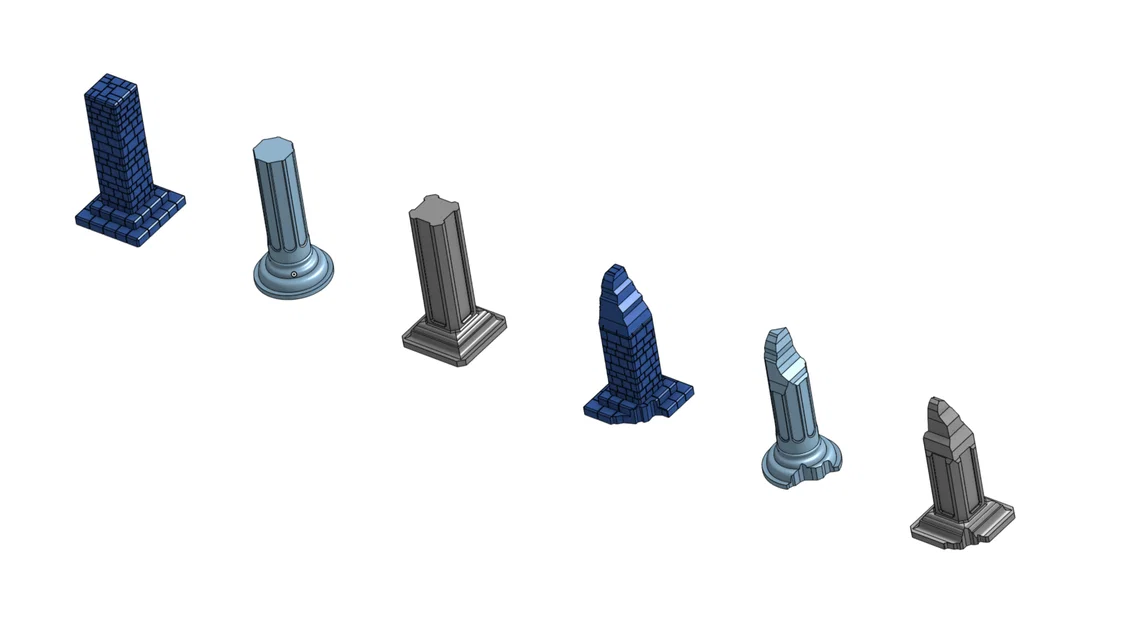 Bộ mẫu cột trụ TTRPG 3D - Tối ưu cho sa bàn 1x1 inch - Image 2
