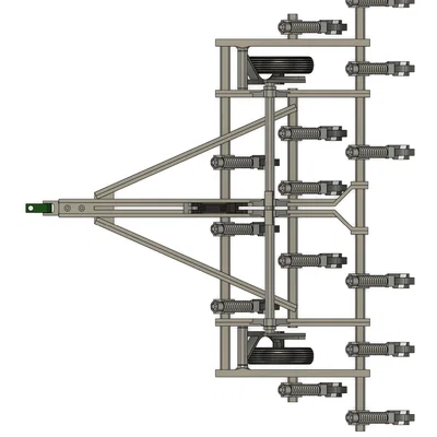 Mô hình máy cày nông nghiệp Chisel Plow 14 lưỡi tỷ lệ 1:16