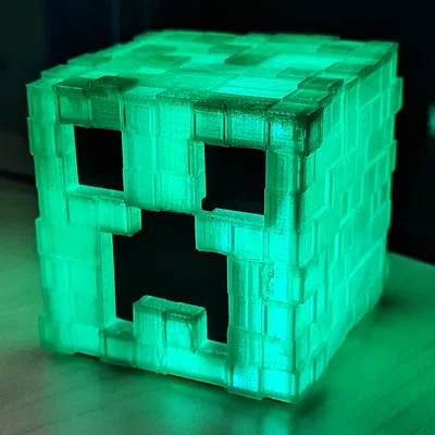 Đèn LED hình đầu Creeper Minecraft tự in 3D trang trí cực đẹp