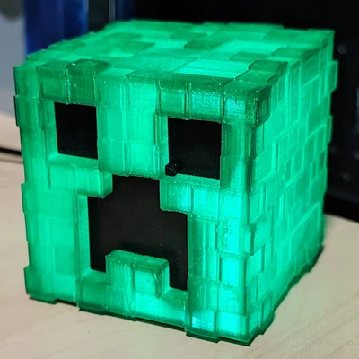 Đèn LED hình đầu Creeper Minecraft tự in 3D trang trí cực đẹp