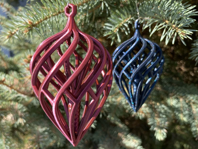 Spiral Tear Ornament: Đồ trang trí cây thông Noel in 3D độc đáo - Image 1