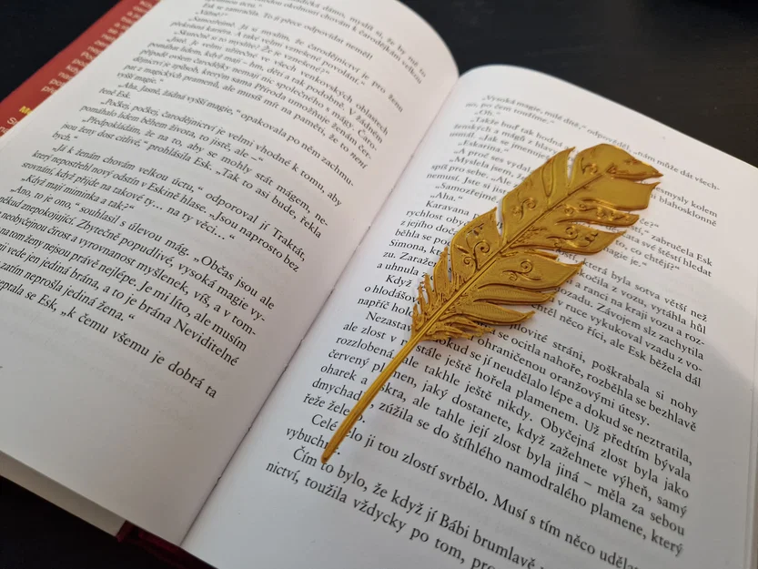 Đánh dấu trang sách Bookmark Quill - Mẫu in 3D hình lông vũ thanh lịch - Image 1