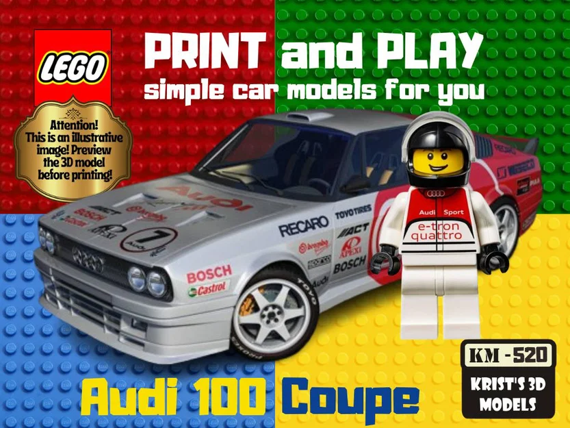 Mô hình xe LEGO Audi 100 Coupe in 3D cực chất - Image 1