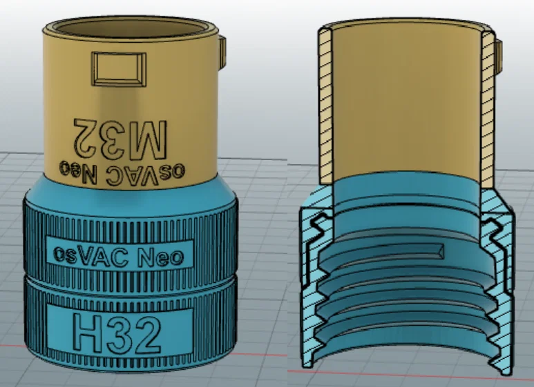 osVAC neo M32H32 gắn slip ring + STEP + Fusion 360 - Image 1