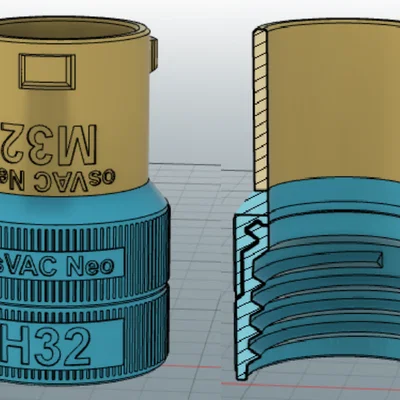 osVAC neo M32H32 gắn slip ring + STEP + Fusion 360