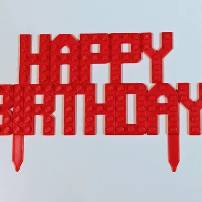 Cake Topper “Happy Birthday” kiểu Lego (Lego Style)