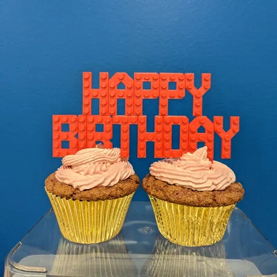 Tuỳ chỉnh Cake Topper Happy Birthday - Phong cách Lego