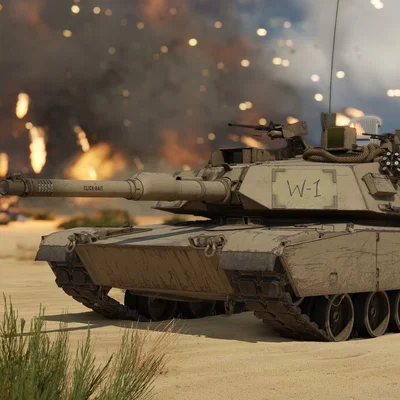 Mô hình xe tăng M1A1/M1A2 Abrams Click-Bait in 3D cực chi tiết