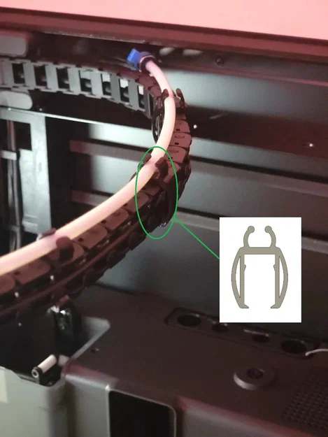 Kẹp giữ ống PTFE cho xích cáp máy in 3D Bambu Lab X1 P1 - Image 1