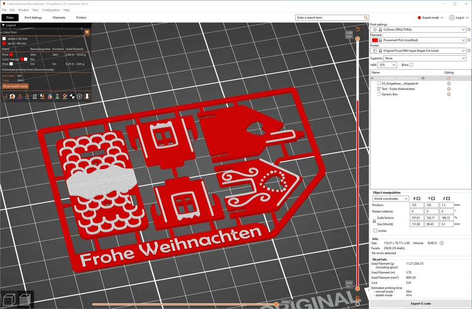 Bộ kit bưu thiếp Nhà bánh gừng (Lebkuchenhaus Postkarten-Bausatz) - Image 3