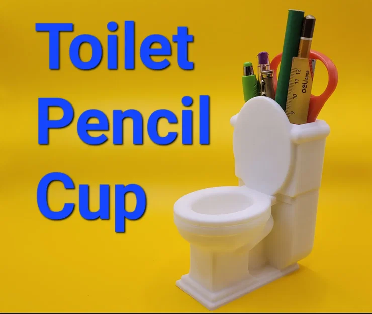Ống cắm bút hình bồn cầu (Toilet Pencil Cup) độc lạ cho bàn làm việc - Image 1