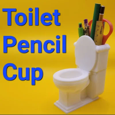 Ống cắm bút hình bồn cầu (Toilet Pencil Cup) độc lạ cho bàn làm việc