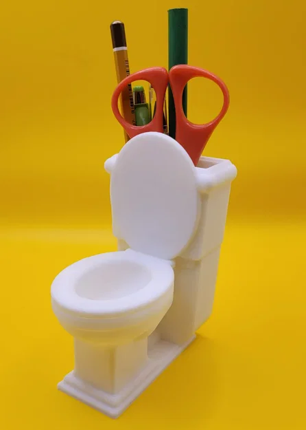 Ống cắm bút hình bồn cầu (Toilet Pencil Cup) độc lạ cho bàn làm việc - Image 2