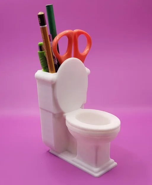 Ống cắm bút hình bồn cầu (Toilet Pencil Cup) độc lạ cho bàn làm việc - Image 3