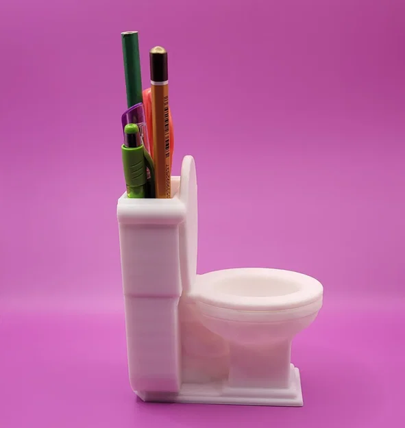 Ống cắm bút hình bồn cầu (Toilet Pencil Cup) độc lạ cho bàn làm việc - Image 4