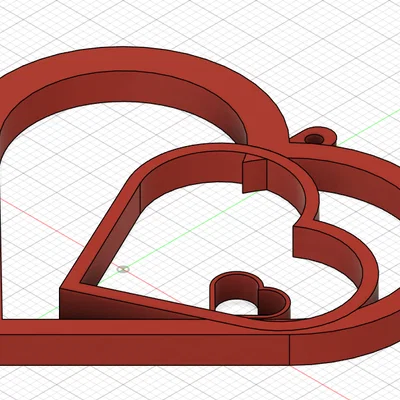 Mẫu in 3D trái tim lồng nhau (Coeur) dùng làm trang trí, móc khóa