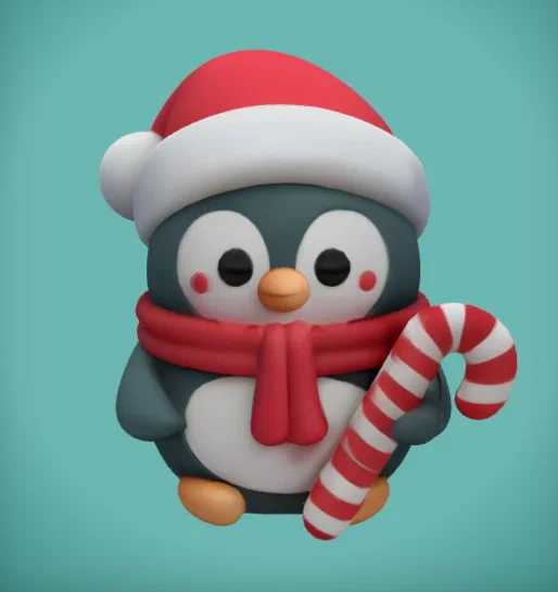 Mô hình chú chim cánh cụt đội nón Noel dễ thương trang trí - Image 1