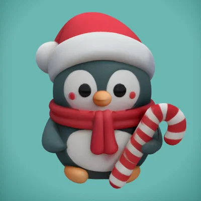 Mô hình chú chim cánh cụt đội nón Noel dễ thương trang trí