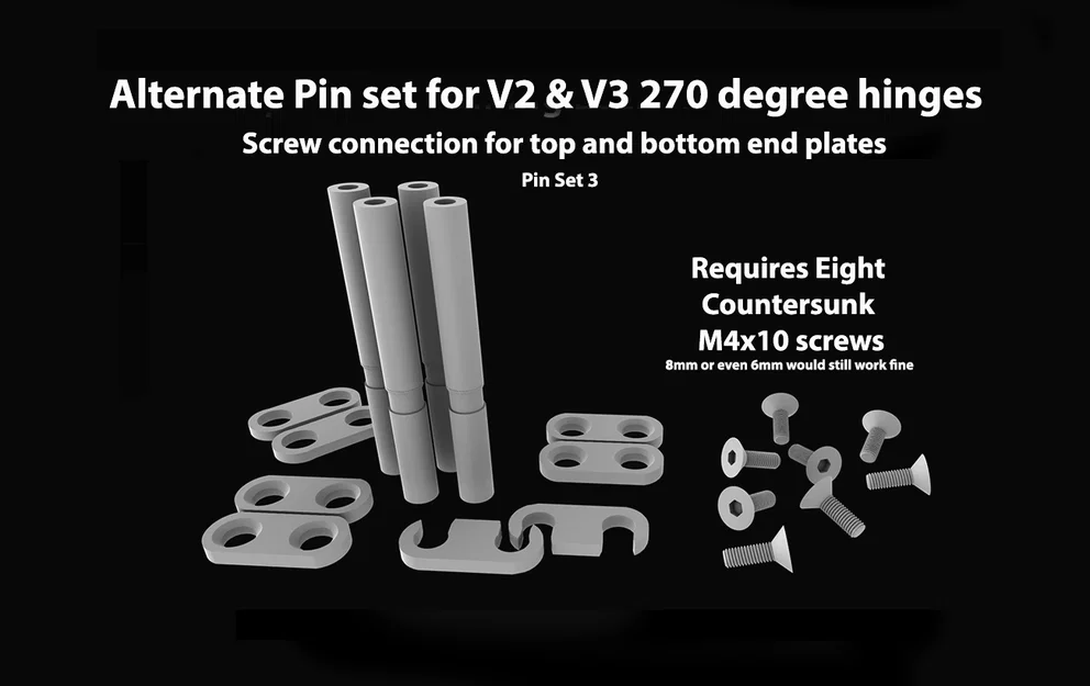 Pin bản lề 270 độ kiểu bắt vít (tùy chọn) cho V2 & V3 - Image 1