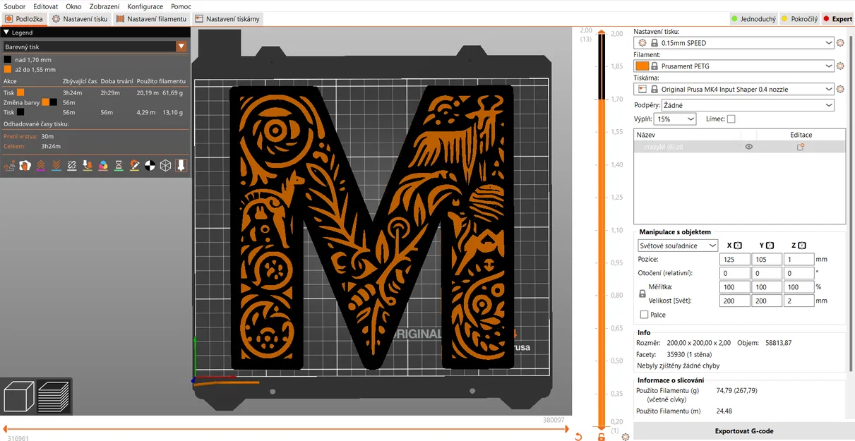 Mô hình chữ M trang trí 3D nghệ thuật độc đáo (20cm) - Image 17