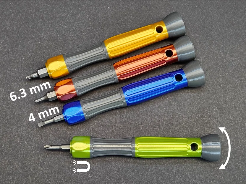 Tua vít đầu bit chính xác nam châm 4 mm / 6.3 mm - Image 1