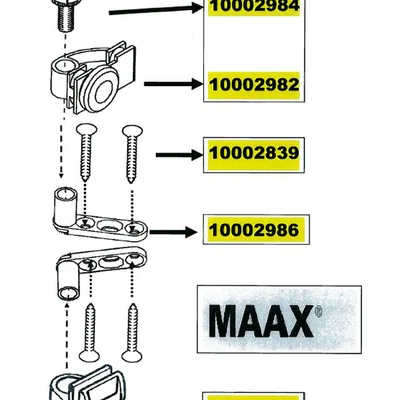 Linh kiện cửa tắm Maax: Roller mount & lower guide