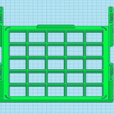 Kệ Gridfinity 5x5 tích hợp thanh chặn sau thông minh