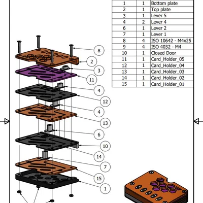 Ví 5 khe thẻ + ngăn tiền (cửa trượt)