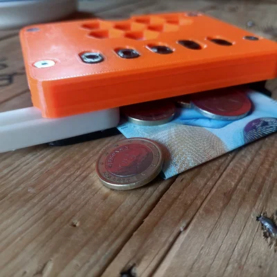 Ví 5 khe thẻ + ngăn tiền (cửa trượt)