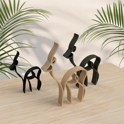 Mô hình tuần lộc nghệ thuật tối giản Deer One Line Art