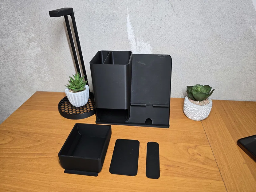 Trạm Sạc Điện Thoại Kết Hợp Khay Đựng Đồ Để Bàn Đa Năng - Image 3