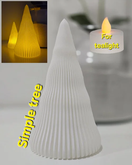 Cây thông Noel 3D trang trí với đèn LED tealight lung linh - Image 1