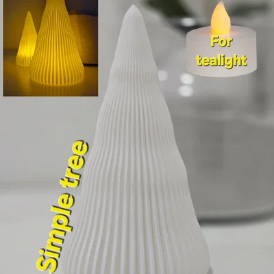 Cây thông Noel 3D trang trí với đèn LED tealight lung linh