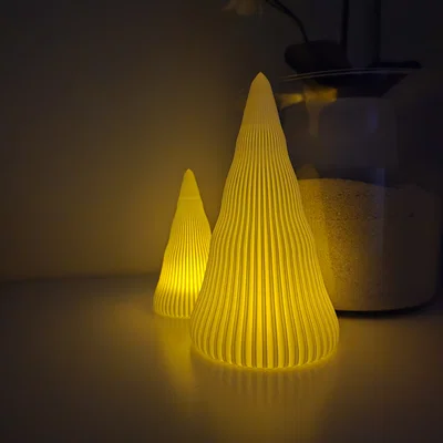 Cây thông Noel 3D trang trí với đèn LED tealight lung linh