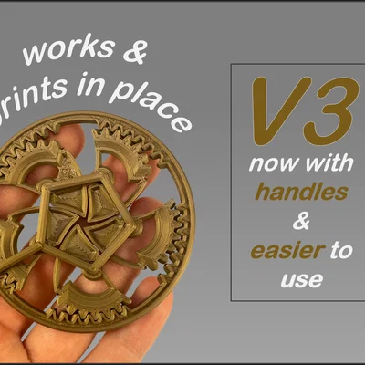 Mechanical Iris V3 | Print-in-Place | Fidget (Cơ cấu mống mắt V3)
