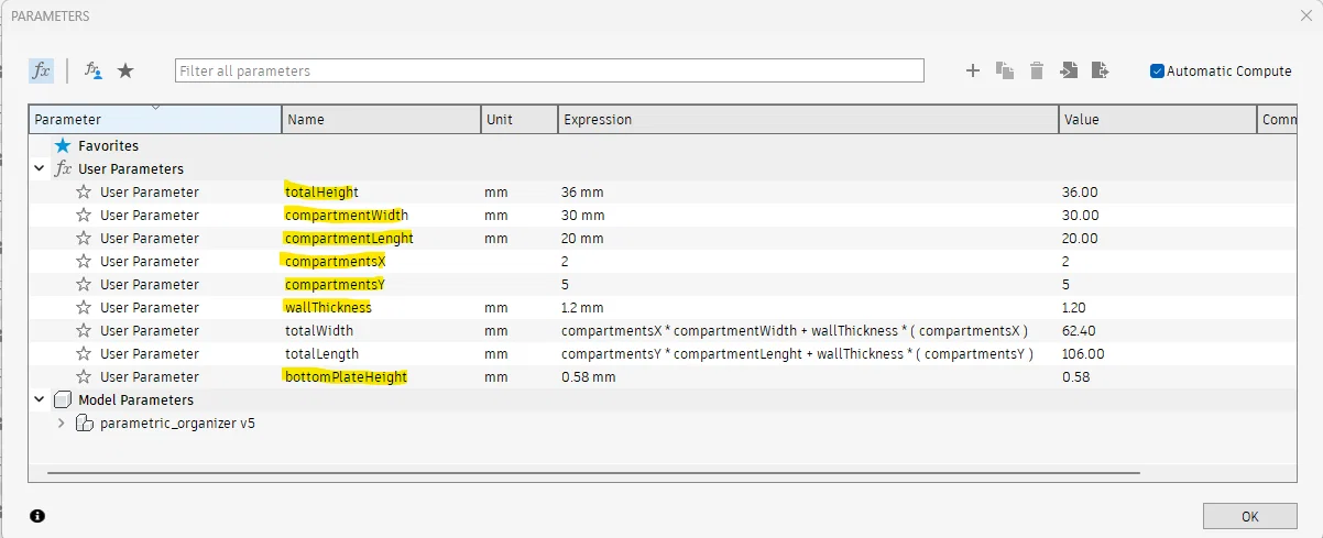 Khay chia ngăn tham số/khay đựng sơn móng tay (Parametric Divided Organizer) - Image 2