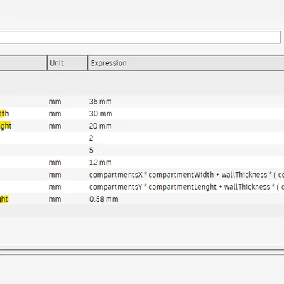 Khay chia ngăn tham số/khay đựng sơn móng tay (Parametric Divided Organizer)