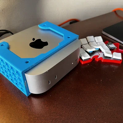 Ngàm gắn Mac Mini M4 2024 dưới gầm bàn - Thiết kế in 3D nhanh gọn